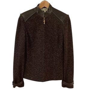 St. John Collection Black and Brown Textured Blazer